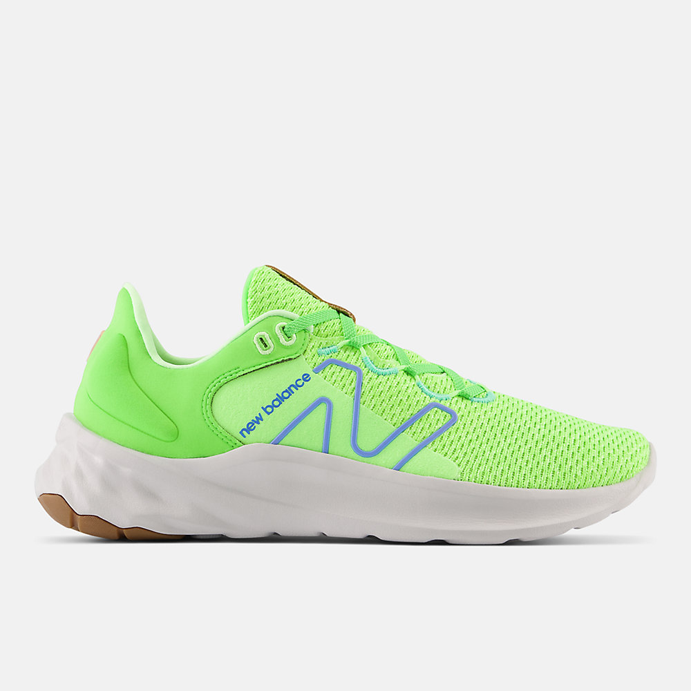 New Balance Fresh Foam Roav v2 Shoes Bleached Lime Glo with Coloro Green and Bright Lapis